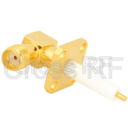 (image for) SMA Right Angle Female 4 Hole Panel Receptacle