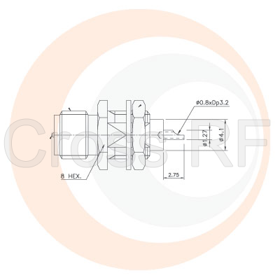 (image for) RP-SMA Bulkhead Female Receptacle