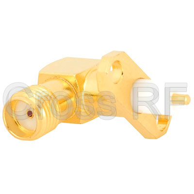 (image for) SMA Right Angle Female 2 Hole Panel Receptacle