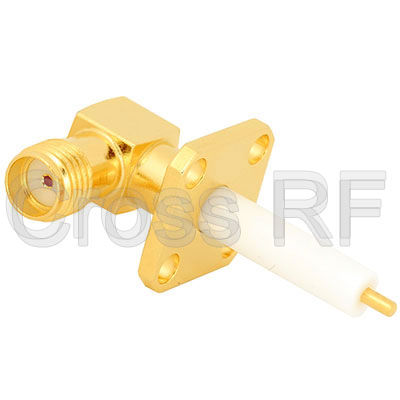 (image for) SMA Right Angle Female 4 Hole Panel Receptacle