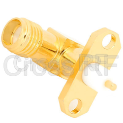 (image for) SMA Right Angle Female 2 Hole Panel Receptacle