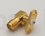 (image for) SMA Right Angle Female 2 Hole Panel Receptacle