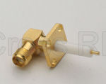 (image for) SMA Right Angle Female 4 Hole Panel Receptacle