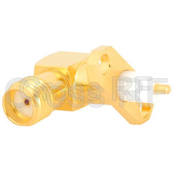 (image for) SMA Right Angle Female 2 Hole Panel Receptacle