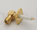 (image for) SMA Right Angle Female 4 Hole Panel Receptacle