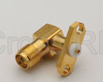 (image for) SMA Right Angle Female 2 Hole Panel Receptacle